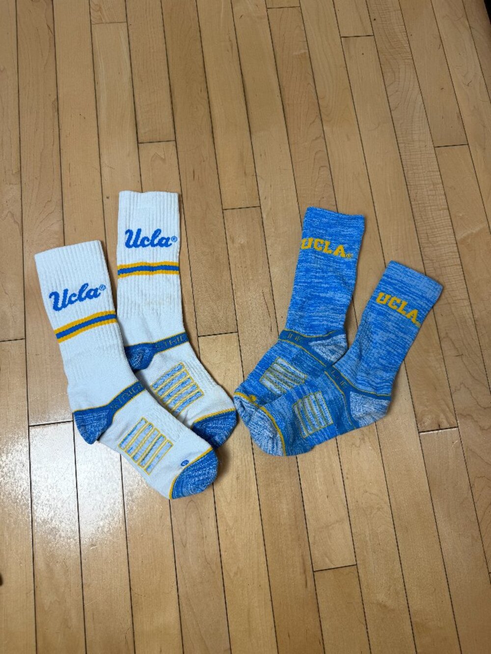 Set of 2 UCLA Collegiate College Bruins Crew Socks NWOT Size Medium